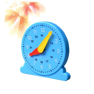 WOONEKY Educational Clock for Montessori Early Learning Blue Teaching Supplies for Time Recognition Non Standing Design Ideal for Cognitive Development and Learning Numbers
