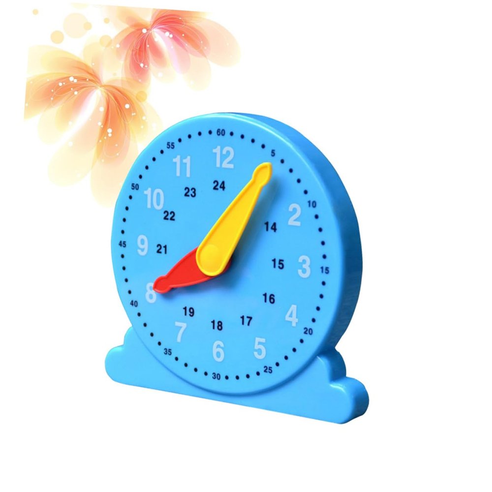 WOONEKY Educational Clock for Montessori Early Learning Blue Teaching Supplies for Time Recognition Non Standing Design Ideal for Cognitive Development and Learning Numbers