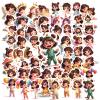 100Pcs Cartoon Girl Stickers, Waterproof Girl Sticker for Water Bottle Laptop Phone Cases Planner Skateboard Luggage Helmet Party Favor Decor, Ideal for Adults Teens Teacher Rewards view 2