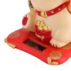 Solar Powered Cute Waving Cat Good Luck Wealth Welcoming Cats Home Display Car Decor (Yellow) view 3