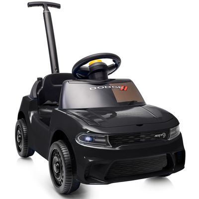 Licensed Dodge Kids Push Car for Toddlers 1-3 with Push Handle - Black
