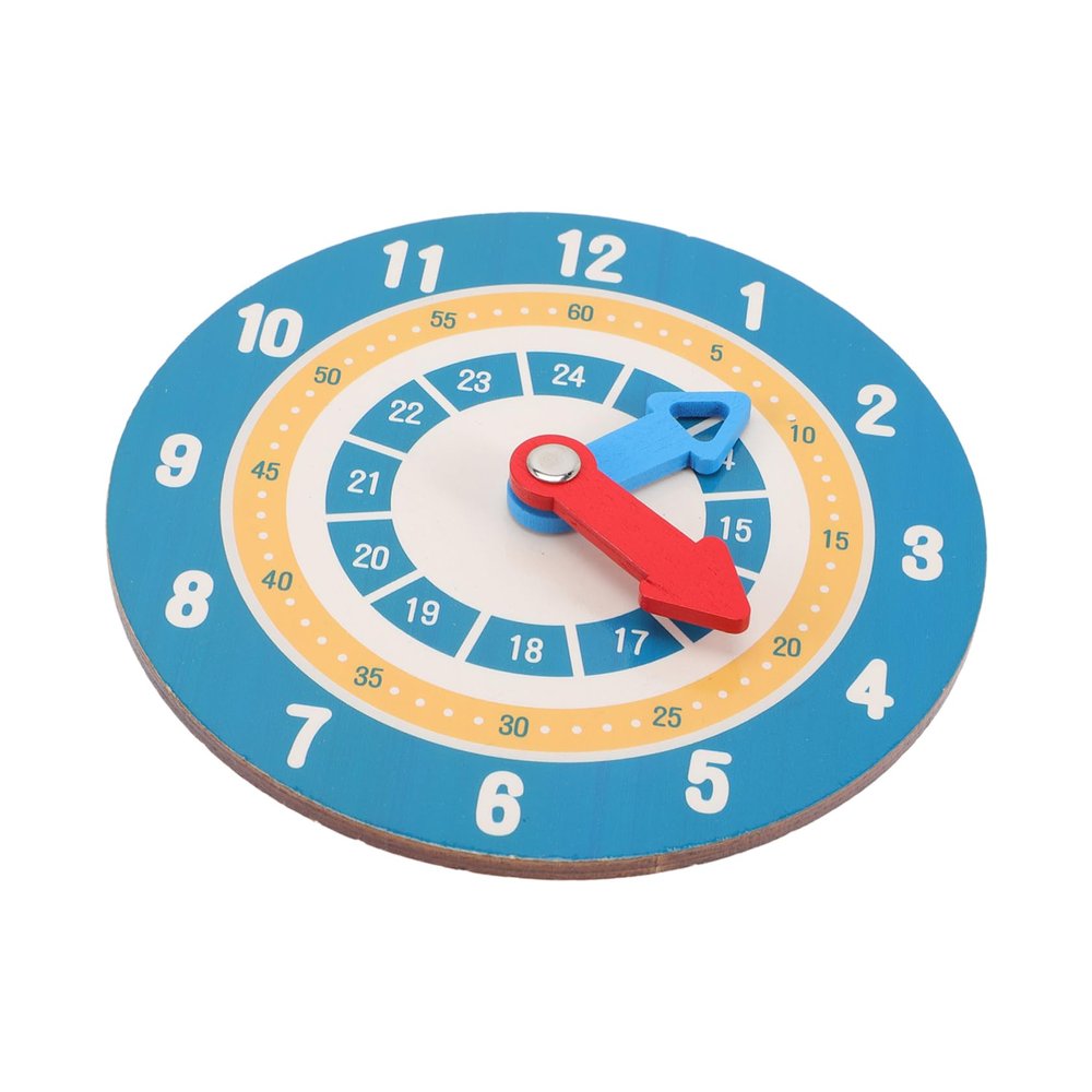 GOOHOCHY Educational Boys and Girls Clock Learning Time Teaching Clock Toy Wooden Time Learning for Toddlers