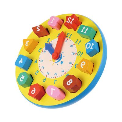 GLSTOY Shape Number Clock for Educational Teaching Time for Preschool and Kindergarten Colorful Learning Clock for Early Childhood Development