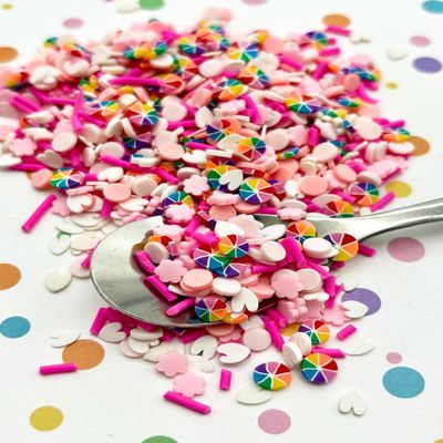 Valentine's Day Sweetheart Sprinkle Mix, Polymer Clay Fake Sprinkles for Crafts, Fake Bake, Slime, Decoden (15 gram bag)