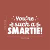 Vinyl Wall Art Decal - You're Such A Smartie - 13.2" x 25" - Modern Inspirational Lovely Quote Sticker for Home Bedroom Playroom Nursery Kids Room Daycare Kindergarten School Decor (White) view 2