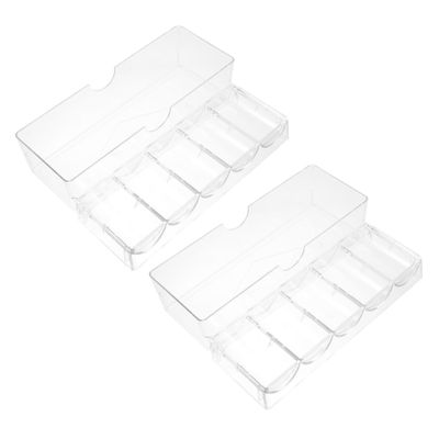 LALADEFIEE 2pcs Poker Chips Tray Organizer Case Lids Poker Chips Box Smooth Surface Flat Base Storage for Cards Dice