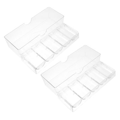 Abaodam 2pcs Poker Chips Organizer Poker Chips Tray Lids Stackable Storage Bin Case Rack