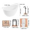 Abaodam 12 Scale Shower Room Toilet Bathtub Towel Rack & Scale 5pcs Dollhouse Decor Accessories view 2