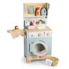Tender Leaf Toys - Tender Leaf Laundrette - Wooden Laundry Play Set for Kids - Includes Washer/Dryer, Ironing Board, Basket, Pegs, and Accessories - Encourages Imaginative Role-Play - Age 3+