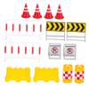 CORHAD 14pcs Miniature Traffic Cones and Road Signs Playset Realistic Sand Tray Accessories for Boys and Girls Dioramas and Photography Lightweight and Easy to Clean view 1