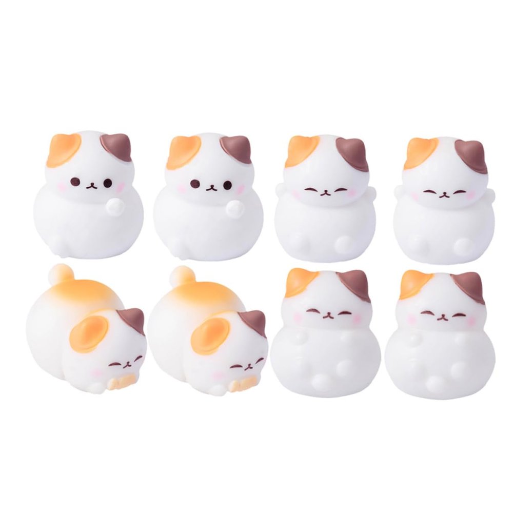 balacoo 8pcs Cute Miniature Cat Figurines Charming Cat Models for DIY Fairy Gardens Dollhouse Decor Micro Landscapes