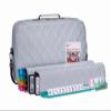 American Mahjong Set Silver" - Quilted PU Leather Carrying Bag with Shoulder Strap & Handles, All-in-One Tile Racks with Pushers, 166 Engraved Tiles, Dice, Bettor, Extra Tiles & Instructions view 2
