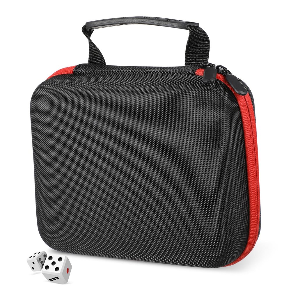 Abaodam Portable Dual Compartment Dice Organizer Bag Zipper Dice Holder Internal Divider for Board Game for Table Game Accessories