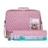 American Mahjong Set "Purple Pink" - Quilted PU Leather Carrying Bag with Shoulder Strap & Handles, All-in-One Tile Racks with Pushers, 166 Engraved Tiles, Dice, Bettor, Extra Tiles & Instructions view 1