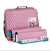 American Mahjong Set "Purple Pink" - Quilted PU Leather Carrying Bag with Shoulder Strap & Handles, All-in-One Tile Racks with Pushers, 166 Engraved Tiles, Dice, Bettor, Extra Tiles & Instructions view 2