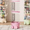 2025 Vertical Transparent Doll Storage Tube - PET Vertical Stuffed Animal Storage Tube, Vertical Storage Tube, Clear Stuffed Animal Display with Lid, for Living Room, Bedroom (Green, 25.59in) view 4