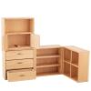 1:12 Mini Wood Cabinet Furniture Living Room Bedroom Cabinet Unit Cabinet Cupboard Closet Various Styles of Furniture for Dollhouse(Burlywood) (Wood) view 1