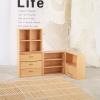 1:12 Mini Wood Cabinet Furniture Living Room Bedroom Cabinet Unit Cabinet Cupboard Closet Various Styles of Furniture for Dollhouse(Burlywood) (Wood) view 4