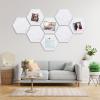 8 Packs Hexagon Felt Pin Board, 12" Bulletin Board with 30 Push Pins, Felt Board for Home Kitchen Office Decor, Self-Adhesive Corkboard Tiles for Walls School Message Photos Memos-Gray view 3