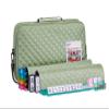 American Mahjong Set Green" - Quilted PU Leather Carrying Bag with Shoulder Strap & Handles, All-in-One Tile Racks with Pushers, 166 Engraved Tiles, Dice, Bettor, Extra Tiles & Instructions view 2
