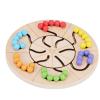 Wooden Bead Turntable Toy,Thinking Training Colorful Beads Rolling Ball,Brain Development Toy for 3+ Years,Improve Logical Thinking and Cognitive Skills with Colorful Beads view 3