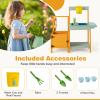 KOTEK Kids Potting Bench, Fir Wood Toy Gardening Center with Planter Box, Sink & Faucet, Garden Tools, Planting Pots, Backyard Kitchen Playset, Mud Table for Kids Outdoor, Gift for Boys Girls view 3