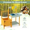 KOTEK Kids Potting Bench, Fir Wood Toy Gardening Center with Planter Box, Sink & Faucet, Garden Tools, Planting Pots, Backyard Kitchen Playset, Mud Table for Kids Outdoor, Gift for Boys Girls view 4