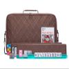 American Mahjong Set Coffee" - Quilted PU Leather Carrying Bag with Shoulder Strap & Handles, All-in-One Tile Racks with Pushers, 166 Engraved Tiles, Dice, Bettor, Extra Tiles & Instructions view 1
