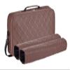 American Mahjong Set Coffee" - Quilted PU Leather Carrying Bag with Shoulder Strap & Handles, All-in-One Tile Racks with Pushers, 166 Engraved Tiles, Dice, Bettor, Extra Tiles & Instructions view 3