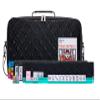 American Mahjong Set Black" - Quilted PU Leather Carrying Bag with Shoulder Strap & Handles, All-in-One Tile Racks with Pushers, 166 Engraved Tiles, Dice, Bettor, Extra Tiles & Instructions view 1