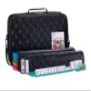 American Mahjong Set Black" - Quilted PU Leather Carrying Bag with Shoulder Strap & Handles, All-in-One Tile Racks with Pushers, 166 Engraved Tiles, Dice, Bettor, Extra Tiles & Instructions view 2