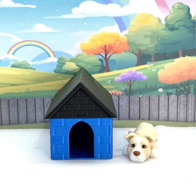 3D Printed Dog with Dog House, Articulated Pitbull Puppy Dog Animal Toy, Man's Best Friend, Fidget Animal Dog Toy, Office and Home Decor - ADSET3-PIT-BH