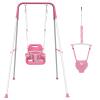 2 in 1 Toddler Swing & Baby Jumper, Foldable Baby Swing Outdoor & Indoor Use, Easily Installable and Storable (Pink) view 1