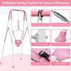 2 in 1 Toddler Swing & Baby Jumper, Foldable Baby Swing Outdoor & Indoor Use, Easily Installable and Storable (Pink) view 4