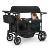 Kinder King Folding Wagon Stroller for 2 Kids, All-Terrain Baby Stroller Wagon Outdoor, Removable Canopy 2 Seater, Adjustable Handle, Shock-Absorbing Wheel, Detachable Tray, Parent Organizer, Black view 1