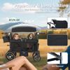 Kinder King Folding Wagon Stroller for 2 Kids, All-Terrain Baby Stroller Wagon Outdoor, Removable Canopy 2 Seater, Adjustable Handle, Shock-Absorbing Wheel, Detachable Tray, Parent Organizer, Black view 4