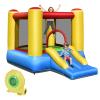 GLACER Inflatable Bounce House, Kids Jumping House with Slide, Basketball Rim, Carry Bag, Repair Kit, Indoor Outdoor Bouncy Castle for Birthday Party (with 550W Blower) view 1