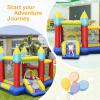 GLACER Kids Inflatable Bouncer, Indoor & Outdoor Bounce House w/Spacious Jumping Area, Slide, Basketball & Ocean Balls, Kids Castle Slide Bouncer for Children 3-10 Years Old view 4