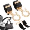 2PCS Stroller Hooks Dual Hook Rotating Stroller Clips Easy to Attach Stroller Accessories with Strong Load-Bearing Hand-Free Hooks for Diaper Bag Shopping Bag Gold Stroller Accessories Stroller Hooks view 2