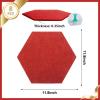 8 Packs Red Hexagon Felt Pin Board, 12" Bulletin Board with 30 Push Pins, Felt Board for Home Kitchen Office Decor, Self-Adhesive Corkboard Tiles for Walls School Message Photos Memos view 2