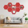 8 Packs Red Hexagon Felt Pin Board, 12" Bulletin Board with 30 Push Pins, Felt Board for Home Kitchen Office Decor, Self-Adhesive Corkboard Tiles for Walls School Message Photos Memos view 3