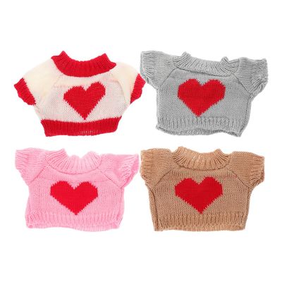 Abaodam 4Pcs Bear Doll Clothes Cute Stuffed Animal Clothing Accessories Plush Toy Clothes Bear Sweater Outfit Fit Most 30CM Dolls