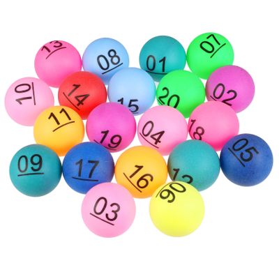 Hohopeti 20number Multicolored Balls for Raffles Lotteries and Games Seamless Table Tennis Balls for Fun Activities and Engagement