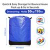 Heavy Duty Water-Resistant Inflatable Bounce House Storage Bag with Drawstring, Flat 39" x 47", for Residential & Commercial Use-Blue view 2