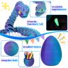 3D Printed Snake Eggs, Easter Egg Filled with Toy - Basket Essentials for Kids Boy Girls, Flexible Articulated 3D Printed Animal Fidget Toys (Cyan to Purple Gradient) view 2