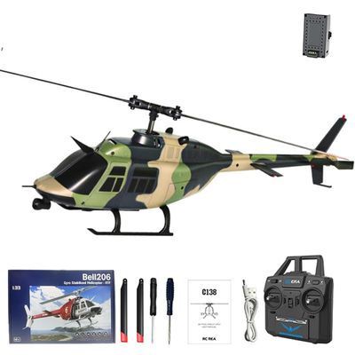 C138 RC Helicopter with 6-axis Gyroscope, 1/30 Scale 2.4G 6CH Remote Control Aircraft with Altitude Hold and Optical Flow Positioning, One-Key Takeoff/Landing, Gift for Adults