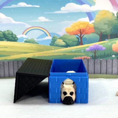 3D Printed Dog with Dog House, 3.5" Articulated French Bulldog Puppy Dog Animal Toy, Man's Best Friend, Fidget Animal Dog, Office and Home Decor - ADSET1-FB-BH