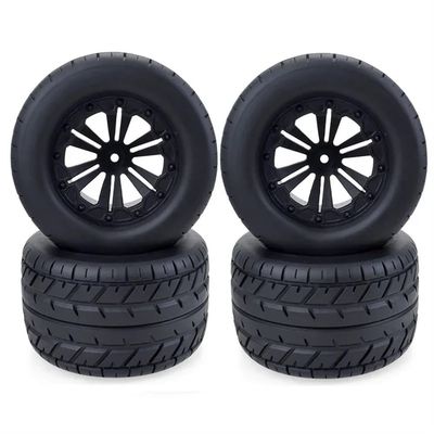 4PCS 115MM Tires Wheels 12mm Hub Hex Suitable Compatible with 1/10 RC Buggy Car XS TM Flux ZD Racing LRP 10030 Compatible Models