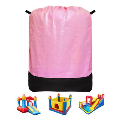 Heavy Duty Water-Resistant Inflatable Bounce House Storage Bag with Drawstring, Flat 39" x 47", for Residential & Commercial Use-Pink