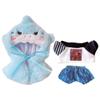 niannyyhouse 10cm-15cm Plush Doll Clothes Cape T-Shirt Jeans Shark Dinosaur Suit 17cm Doll Dress Up (Blue) view 1